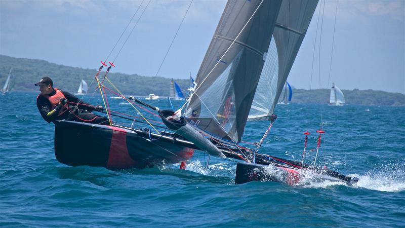 Brett Burvill and Max Puttman (AUS) , Int Tornado World Champions - Int Tornado Worlds - Day 5, presented by Candida, January 10, 2019 photo copyright Richard Gladwell taken at Takapuna Boating Club and featuring the Tornado class