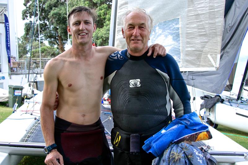 Brett and Rex Sellers (NZL) ashore after  Race 10 - Int Tornado Worlds - Day 5, presented by Candida, January 10, 2019 photo copyright Richard Gladwell taken at Takapuna Boating Club and featuring the Tornado class