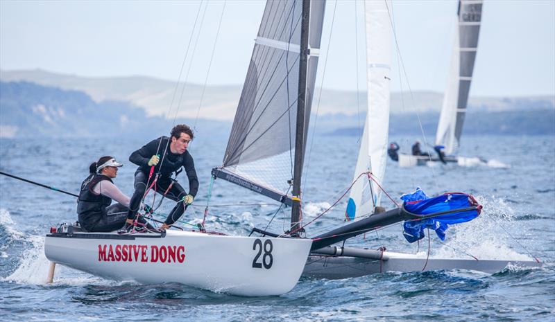 3rd overall, First Mixed Crew, First Youth crew - Estela Jentsch & Daniel Brown (GER) - 2019 Tornado World Championships - Day 5 photo copyright Suellen Davies taken at Takapuna Boating Club and featuring the Tornado class