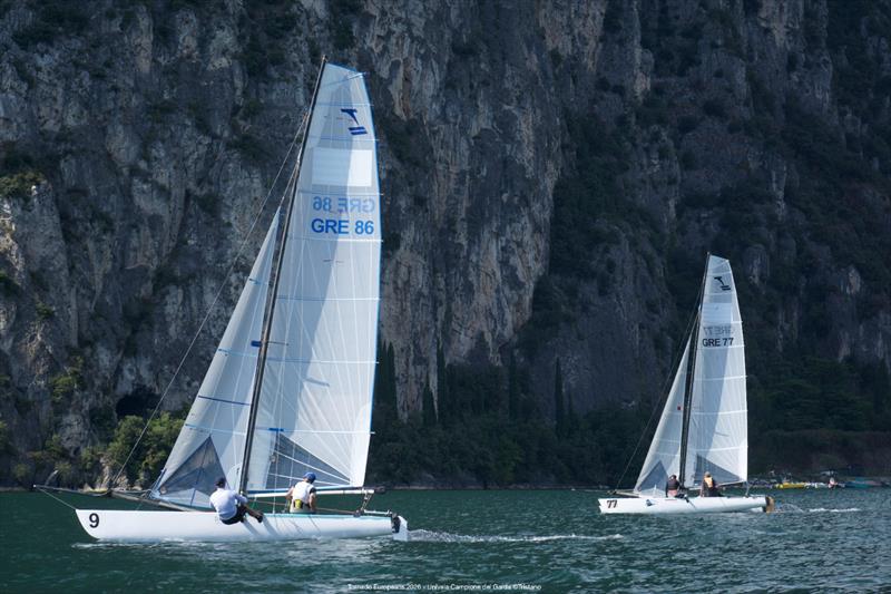 2026 Tornado European Championship final day photo copyright Tristano / Tornado Europeans 2026 taken at Campione Univela and featuring the Tornado class