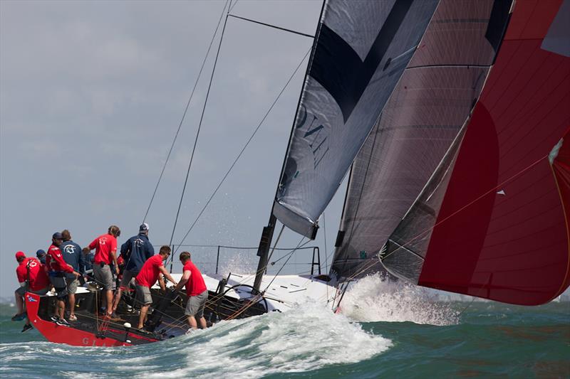 The TP52 Gladiator shows just how fast a big modern race boat can go on day 2 at Charleston Race Week - photo © Charleston Race Week / Meredith Block