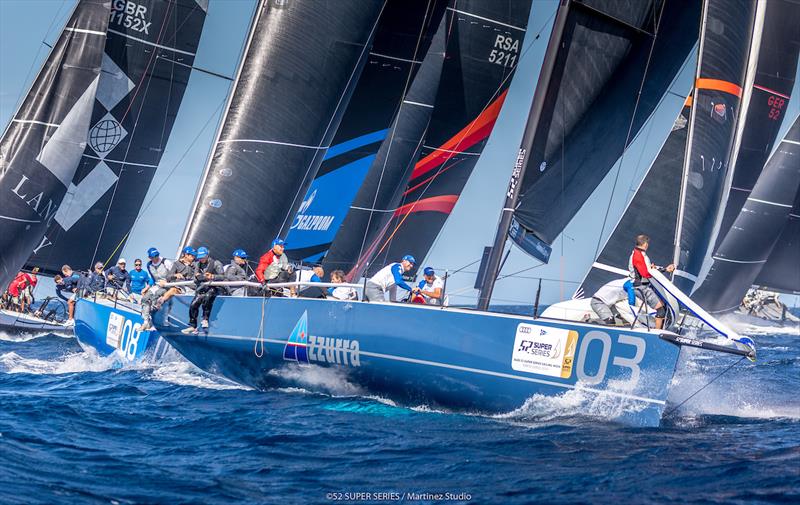 Azzurra on day 2 at Audi 52 Super Series Sailing Week Porto Cervo photo copyright Martinez Studio / 52 Super Series taken at Yacht Club Costa Smeralda and featuring the TP52 class