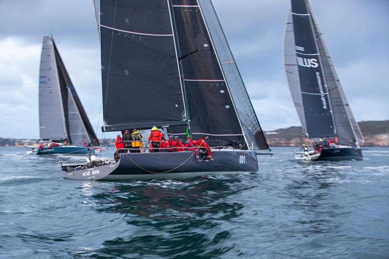Ichi Ban battling with fellow TP52s as they tussle for positions leaving Sydney Harbour photo copyright CYCA Hamish Hardy taken at Cruising Yacht Club of Australia and featuring the TP52 class