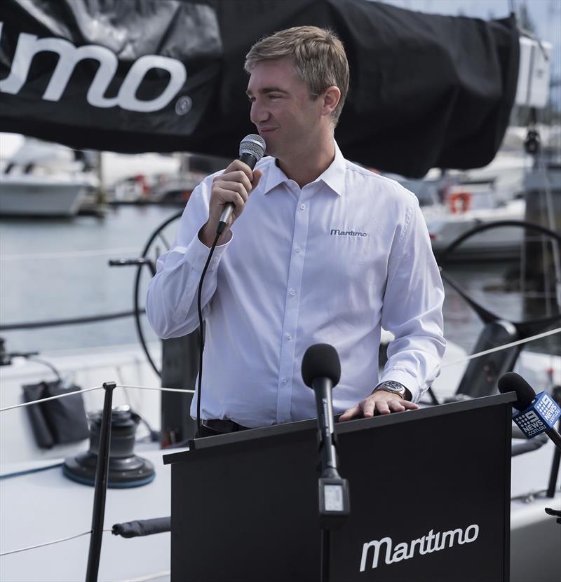 Tom Barry-Cotter at the launch of Maritimo 11 - photo © Maritimo