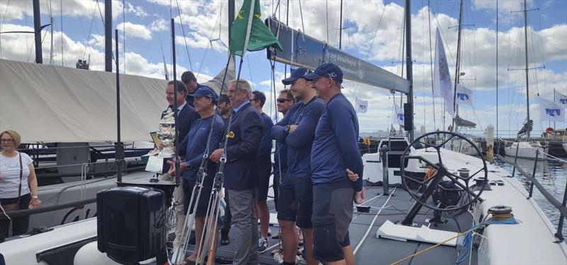 All set, smile now photo copyright Clayton Reading taken at Royal Yacht Club of Tasmania and featuring the TP52 class