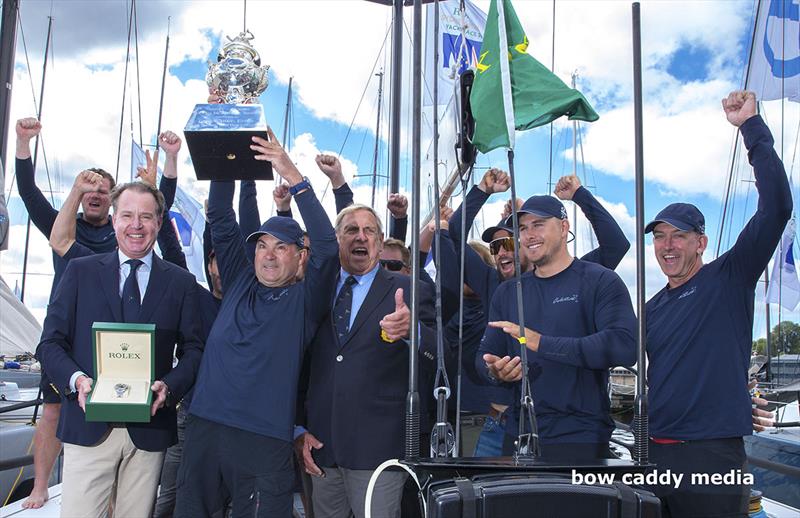 WoooHoooooooo. You did it. Celestial is the overall Winner in 2022 of the Sydney Hobart race photo copyright Bow Caddy Media taken at Cruising Yacht Club of Australia and featuring the TP52 class