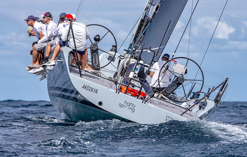 Mark Spring's Highly Sprung crew made the most of their first competition in a TP52 class event - Pallas Capital TP52 Gold Cup photo copyright Bow Caddy Media taken at Cruising Yacht Club of Australia and featuring the TP52 class