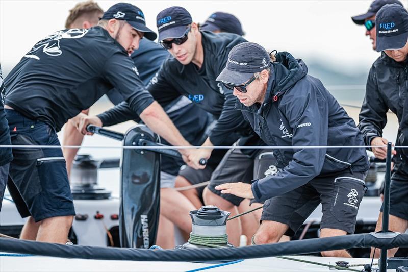 Close view of Smuggler crew work during day 2 of 2023 Pallas Capital TP52 Gold Cup Act 2 - photo © Salty Dingo / SailFest Newcastle