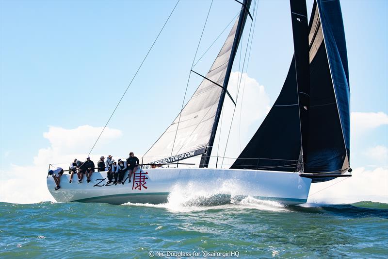 Ketelbey's Zen in full flight on SailFest Newcastle Regatta and Australian Yachting Championships Day 2 photo copyright Nic Douglass for @sailorgirlHQ taken at Newcastle Cruising Yacht Club and featuring the TP52 class