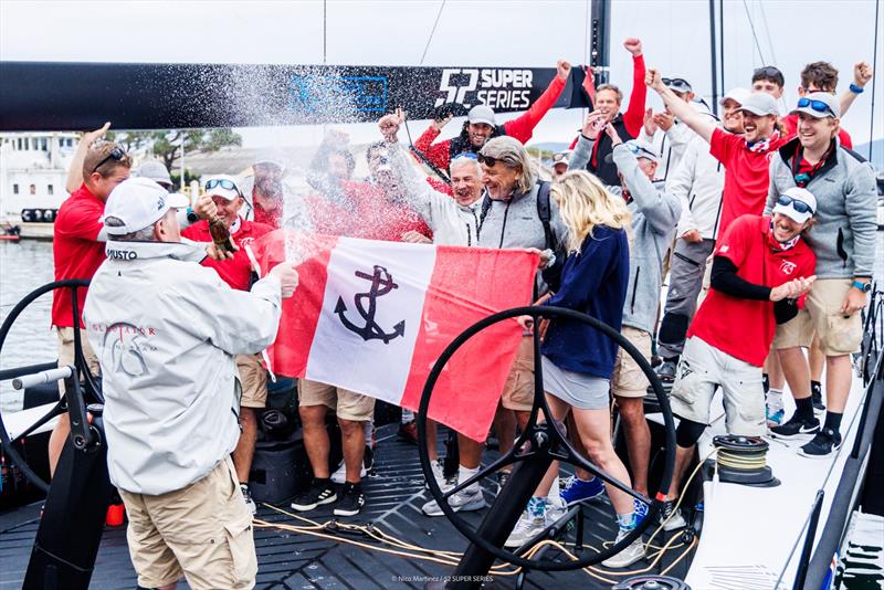 Britain's Tony Langley and his world champion crew secured overall victory at the 52 Super Series Saint Tropez Sailing Week photo copyright Nico Martinez / 52 Super Series taken at Société Nautique de Saint-Tropez and featuring the TP52 class