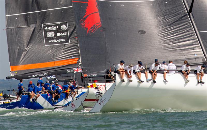 IRC 0 fleet - North Sails Cowes Week Day 3 photo copyright Martin Augustus / www.sailingimages.co.uk taken at Cowes Combined Clubs and featuring the TP52 class