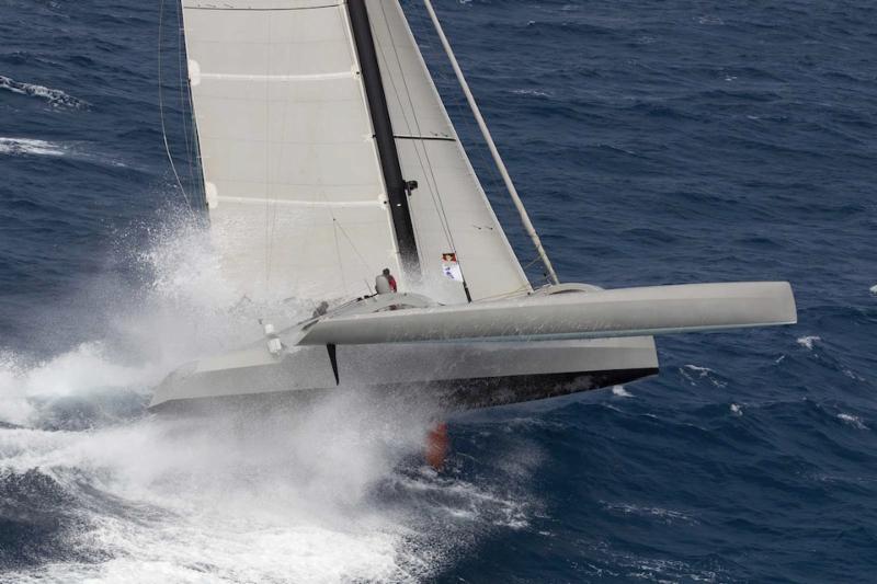 Peter Aschenbrenner's American 63ft trimaran, Paradox photo copyright Tim Wright / www.photoaction.com taken at Royal Ocean Racing Club and featuring the Trimaran class