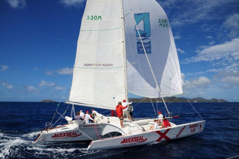 Ryan Wooldridge's trimaran, Triple Jack on day 2 of the BVI Spring Regatta (holder of the multihull record for the race around Tortola) photo copyright Todd VanSickle / BVI Spring Regatta taken at Royal BVI Yacht Club and featuring the Trimaran class