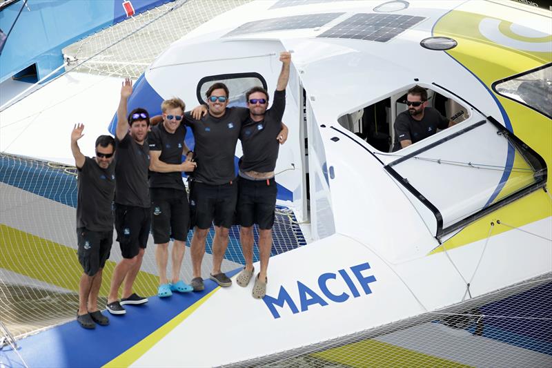 François Gabart and the Maxi Trimaran MACIF finish The Bridge - Centennial Transat - photo © Thierry Martinez / The Bridge