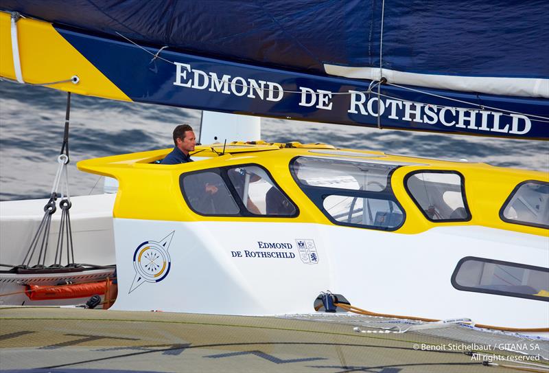 First flight for the maxi trimaran Edmond de Rothschild photo copyright Benoit Stichelbaut / Gitana SA taken at  and featuring the Trimaran class