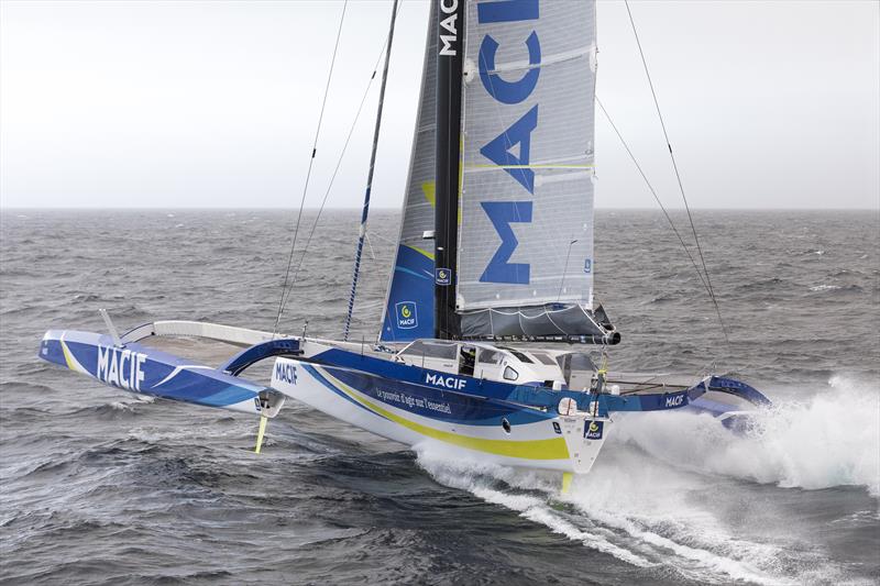 François Gabart on Macif sets off on his single-handed round the world record attempt photo copyright Jean-Marie Liot / ALeA / Macif taken at  and featuring the Trimaran class