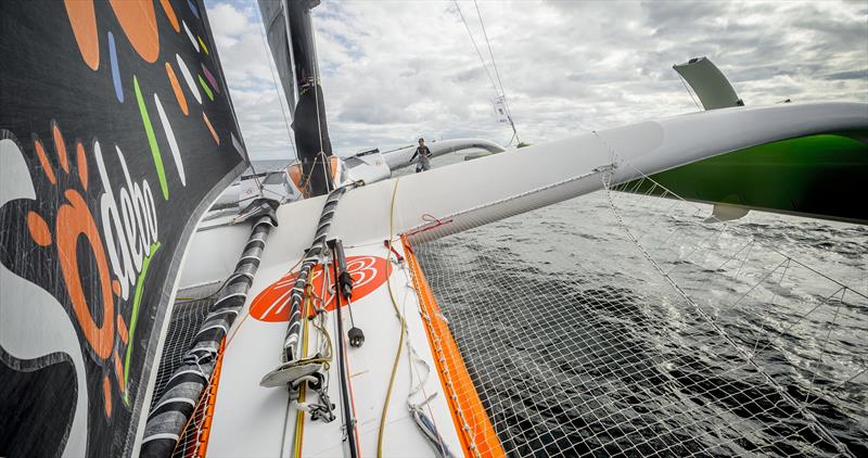 On board Sodebo during the Transat Jacques Vabre photo copyright Sodebo taken at  and featuring the Trimaran class