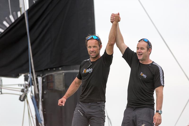 Thomas Colville and Jean-Luc Nélias, in Sodebo Ultim', win thir class in the Transat Jacques Vabre photo copyright Jean-Marie Liot / TJV taken at  and featuring the Trimaran class