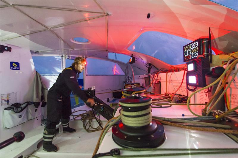 François Gabart on board the MACIF trimaran photo copyright Vincent Curutchet / ALeA / Macif taken at  and featuring the Trimaran class