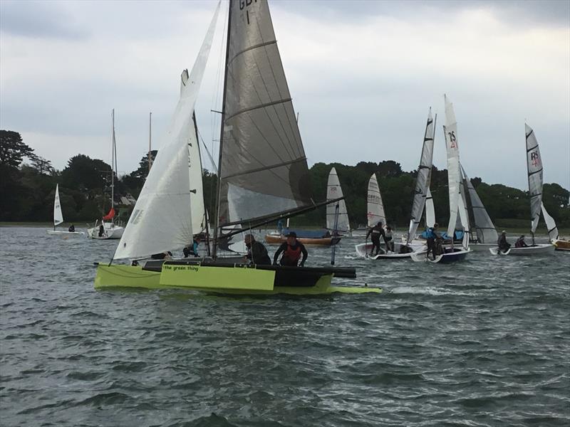 The Tri 18 of Stephen Homewood during Wildwind Wednesday race 7 at Lymington Town photo copyright Alastair Beeton taken at Lymington Town Sailing Club and featuring the Trimaran class