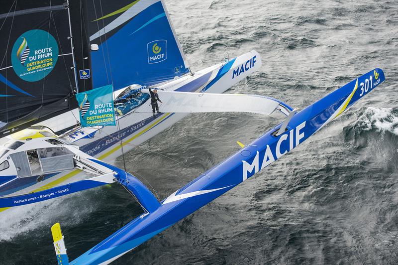 François Gabart on MACIF during the Route du Rhum-Destination Guadeloupe photo copyright Vincent Curutchet taken at  and featuring the Trimaran class