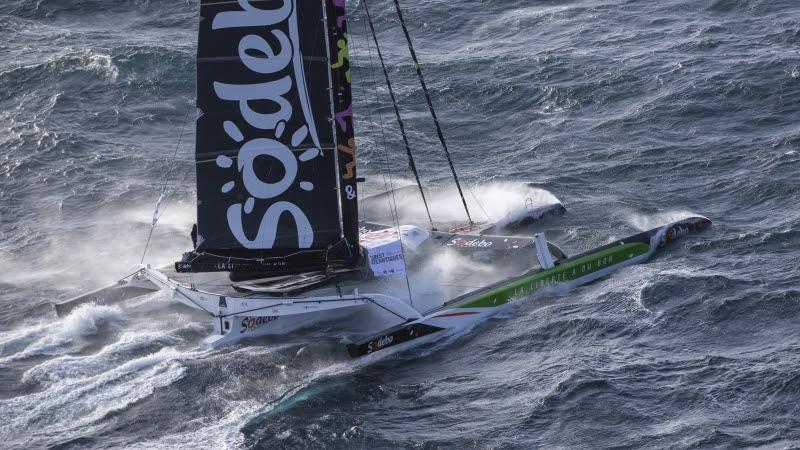 2019 Brest Atlantiques start photo copyright Alexis Courcoux / Brest Atlantiques taken at  and featuring the Trimaran class