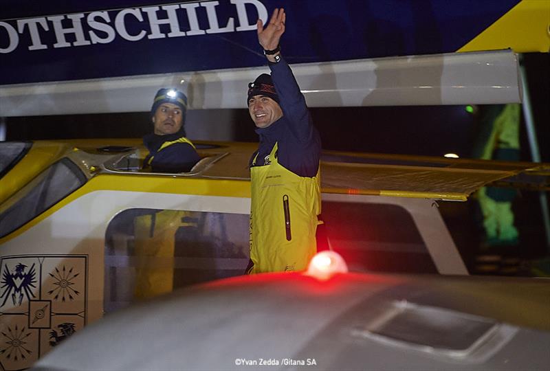 The Maxi Edmond de Rothschild departs Lorient for their Jules Verne Trophy record attempt photo copyright Eloi Stichelbaut / polaRYSE / Gitana S.A taken at  and featuring the Trimaran class