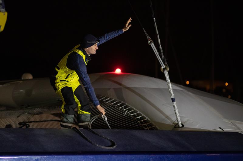 The Maxi Edmond de Rothschild departs Lorient for their Jules Verne Trophy record attempt - photo © Y. Zedda / Gitana S.A