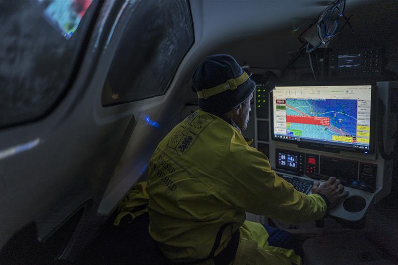 The Maxi Edmond de Rothschild sets sail on their Jules Verne Trophy record attempt photo copyright Y.Riou / polaRYSE / Gitana S.A taken at  and featuring the Trimaran class