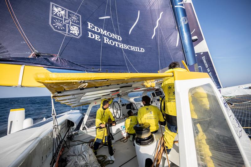 Maxi Edmond de Rothschild returns to Lorient for repairs photo copyright E.Stichelbaut / polaRYSE / GITANA S.A taken at  and featuring the Trimaran class