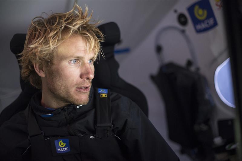 Sailing onboard maxi trimaran MACIF with skipper Francois Gabart, during training off Port la Foret, South Brittany, on October 8th - photo © Vincent Curutchet