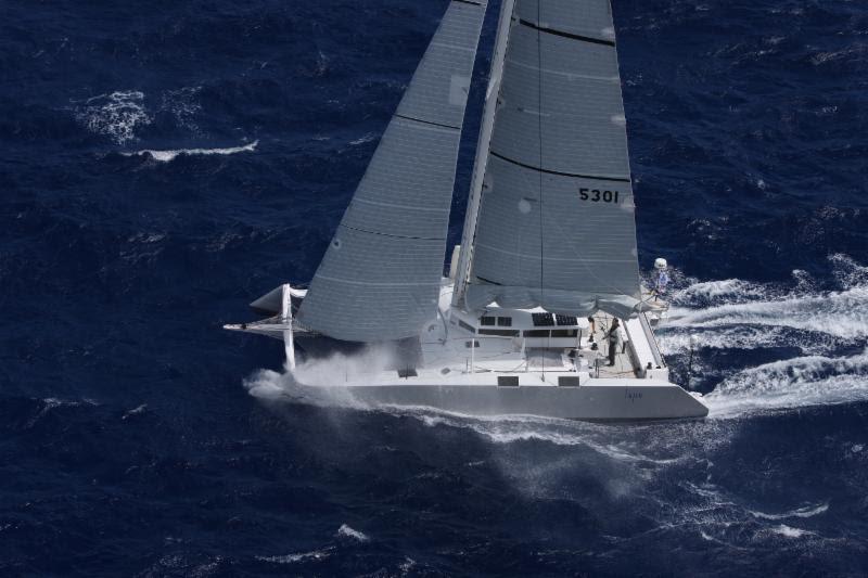 Greg Slyngstad's Bieker 53, Fujin  (USA) at the start of the RORC Caribbean 600 photo copyright RORC / Tim Wright/Photoaction.com taken at Royal Ocean Racing Club and featuring the Trimaran class