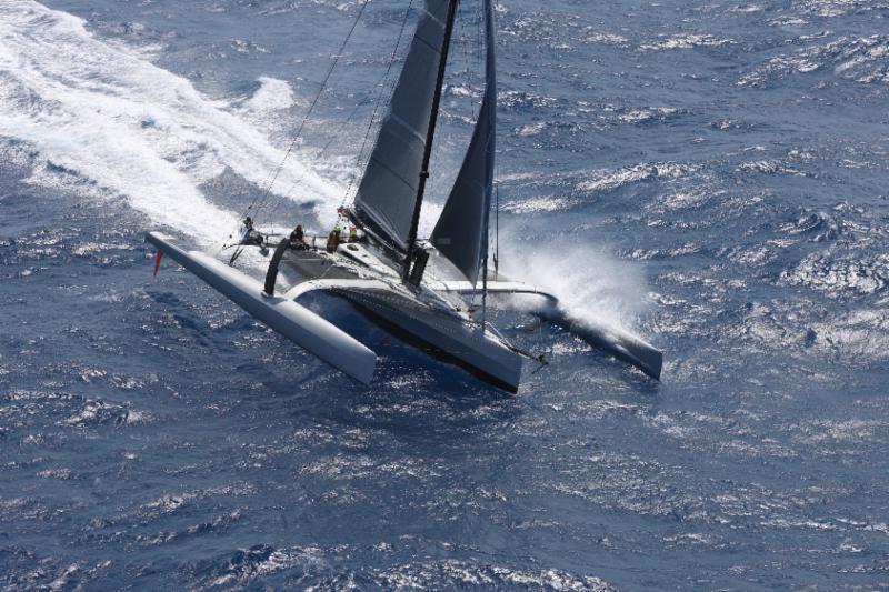 Peter Aschenbrenner's 63' trimaran Paradox at the start of the 10th edition of the RORC Caribbean 600 photo copyright RORC / Tim Wright / Photoaction.com taken at Royal Ocean Racing Club and featuring the Trimaran class