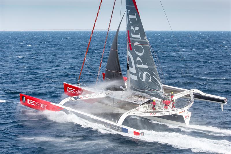 Since setting the Jules Verne Trophy record the maxi trimaran IDEC Sport pictured here in 2016 has been ungraded to a full foiler photo copyright Jean-Marie LIOT taken at  and featuring the Trimaran class