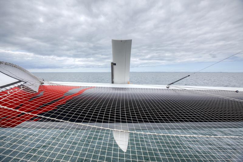 Onboard the trimaran IDEC SPORT skippered by Francis Joyon photo copyright Christophe Launay / www.sealaunay.com taken at  and featuring the Trimaran class