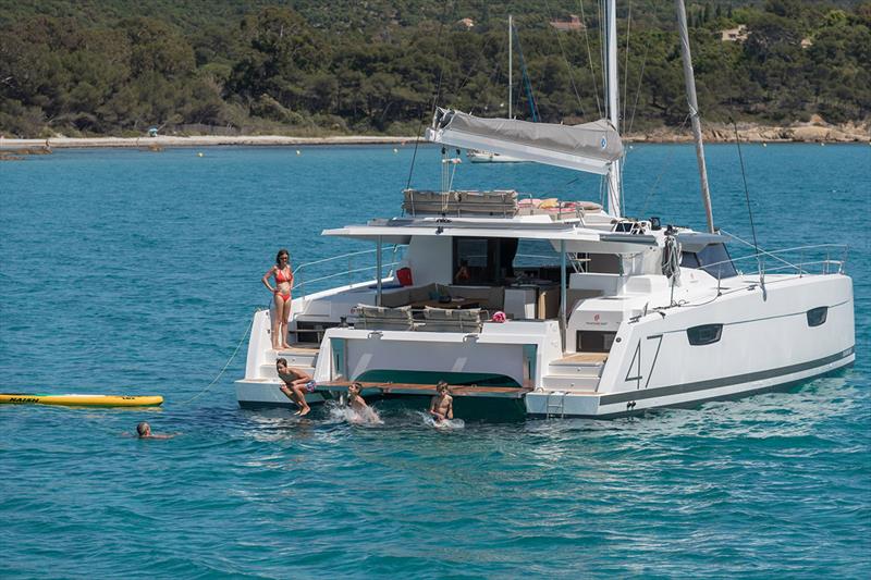 Multihull Solutions will debut the stunning Fountaine Pajot Saona 47 at the 2018 Auckland On Water Boat Show in September photo copyright Gilles Martin-Raget taken at  and featuring the Trimaran class