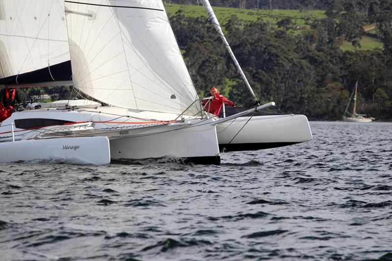Trimaran Menage won Division 1 in all three Pipe Opener Series races on corrected time photo copyright Peter Campbell taken at Derwent Sailing Squadron and featuring the Trimaran class