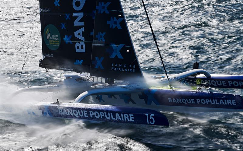 Armel Le Cleac'h on Maxi Solo Banque Populaire IX - 2018 Route du Rhum-Destination Guadeloupe photo copyright Yvan Zedda taken at  and featuring the Trimaran class
