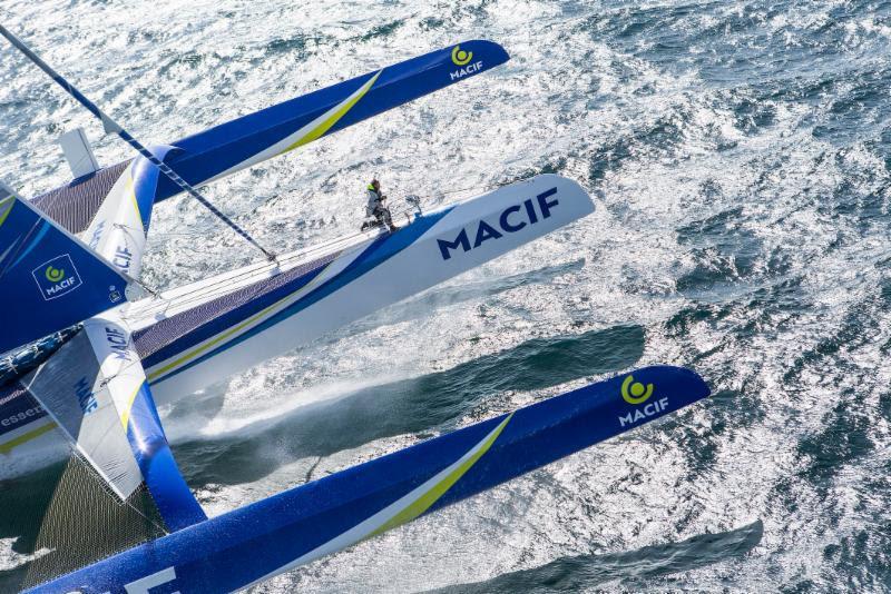 Ultimes threaten Rolex Fastnet race record - Francois Gabart's MACIF photo copyright Jean Marie Liot / DPPI taken at Royal Ocean Racing Club and featuring the Trimaran class