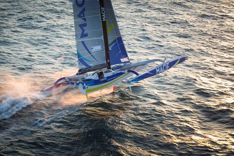 Francois Gabart took line honours in The Transat 2016 and won the ULTIME class crossing the finish line in 8 days, 8 hours, 54 minutes and 39 seconds. - photo © Lloyd Images