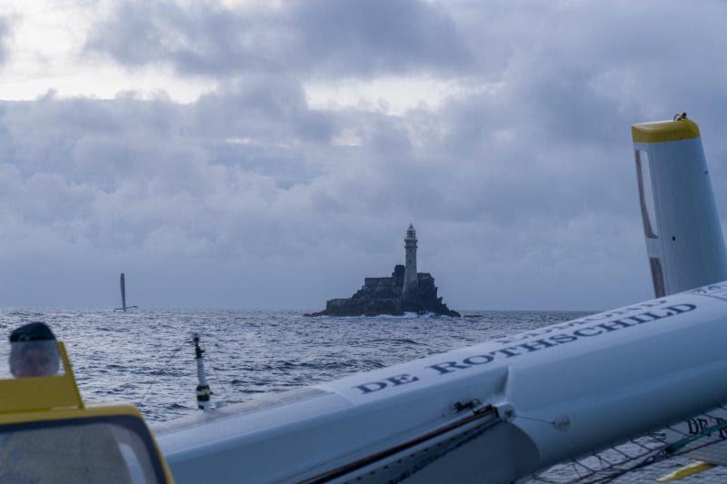 Ultime Maxi Edmond De Rothschild sets a new record to the Fastnet Rock - 2019 Rolex Fastnet Race photo copyright Yann Riou / PolaRYSE / Gitana SA taken at Royal Ocean Racing Club and featuring the Trimaran class