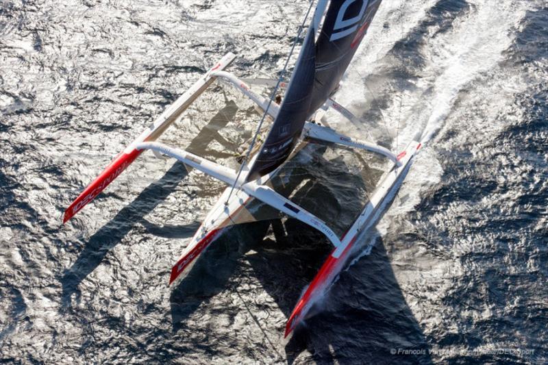 Francis Joyon and his maxi trimaran IDEC-SPORT at Mauritius Route record - photo © F Van Melleghem / Alea / IDEC Sport