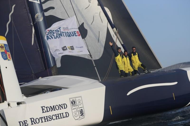 Maxi Edmond de Rothschild in the Brest Atlantiques photo copyright Eloi Stichelbaut / polaRYSE / Gitana SA taken at  and featuring the Trimaran class