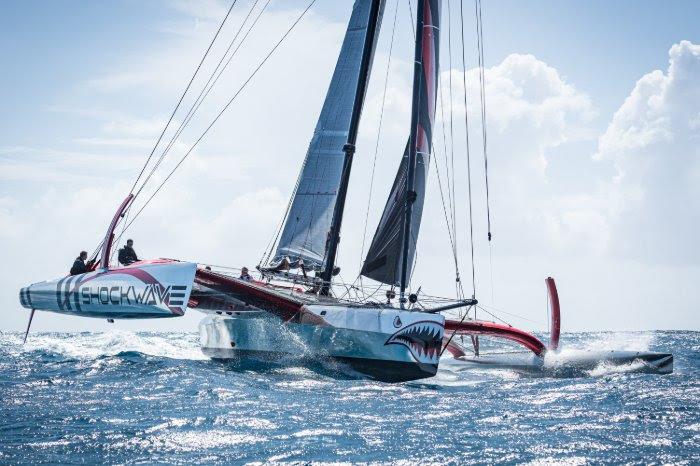 Shockwave - Caribbean Multihull Challenge 2020 photo copyright Sint Maarten Yacht Club taken at Sint Maarten Yacht Club and featuring the Trimaran class