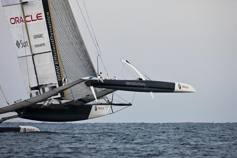 USA-17 on her way to winning the 33rd America's Cup - photo © Gilles Martin-Raget / BMW ORACLE Racing