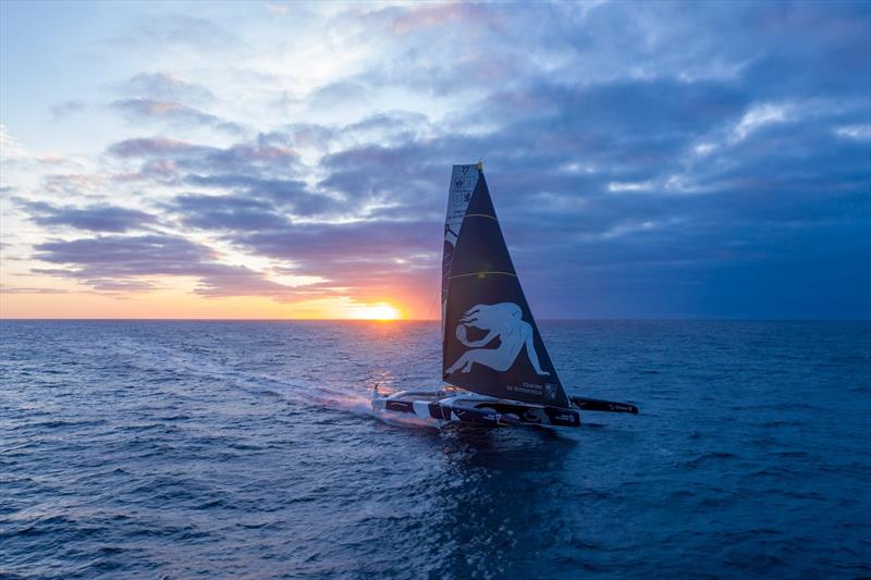 The Maxi Edmond de Rothschild sets off again on their Jules Verne Trophy record attempt photo copyright Y.Riou / polaRYSE / Gitana S.A taken at  and featuring the Trimaran class