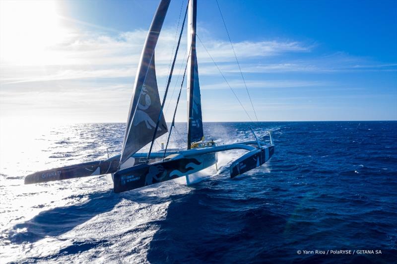 Maxi Edmond de Rothschild - Jules Verne Trophy record attempt photo copyright Yann Riou / Polaryse / Gitana SA taken at  and featuring the Trimaran class