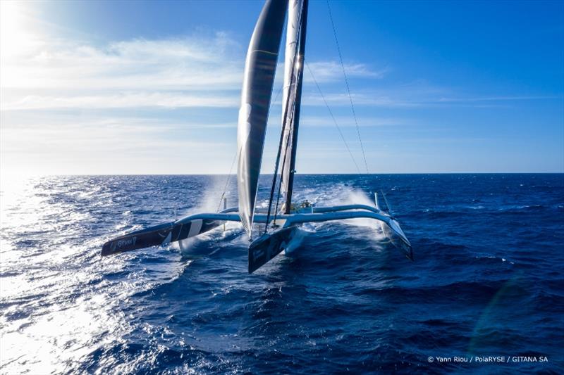 Maxi Edmond de Rothschild - Jules Verne Trophy record attempt photo copyright Yann Riou / Polaryse / Gitana SA taken at  and featuring the Trimaran class