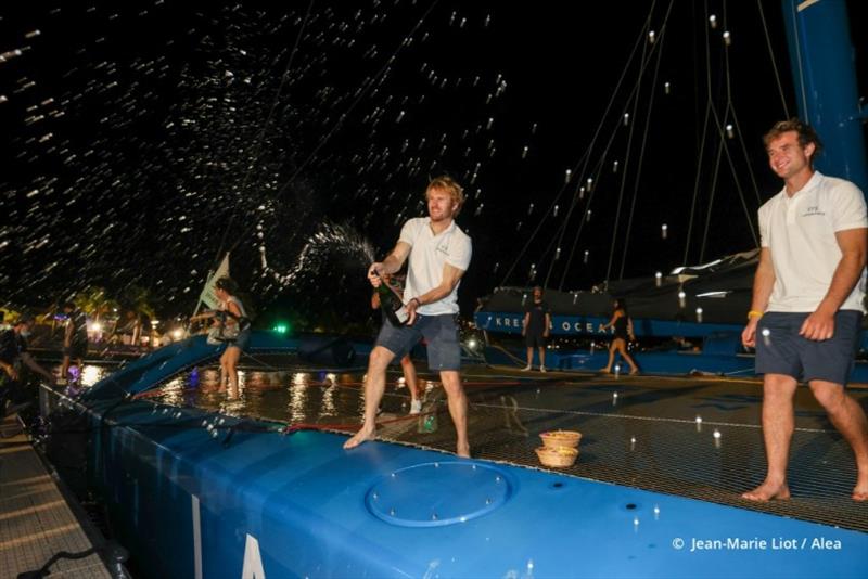 François Gabart and Tom Laperche - Transat Jacques Vabre, Day 18 photo copyright Jean-Marie Liot / Alea taken at  and featuring the Trimaran class