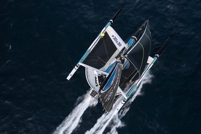 Maxi-trimaran Sails of Change -Jules Verne Trophy photo copyright Pierre Bouras / Spindrift taken at  and featuring the Trimaran class